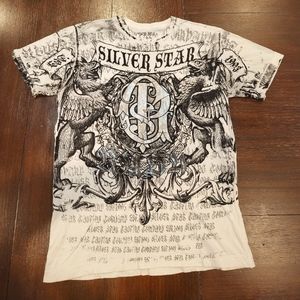 Silver Star Medium White T Shirt